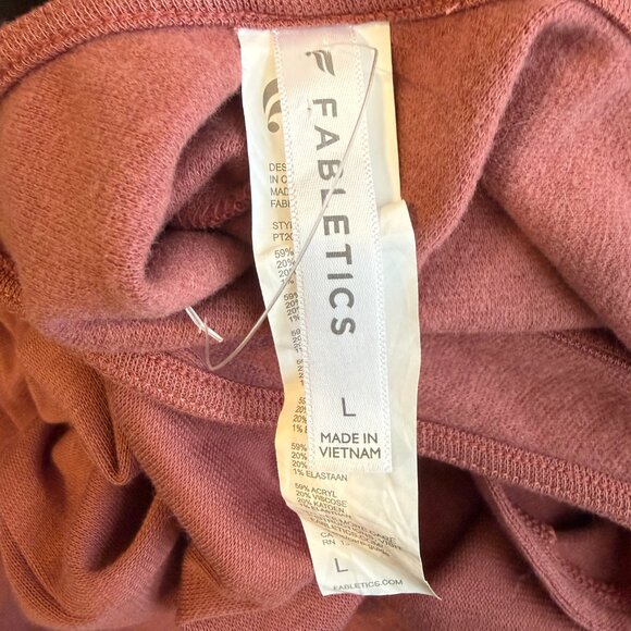 Fabletics Grace Relaxed Jumpsuit Women Large Dark Rouge Red Active Wide Leg NWOT - Picture 14 of 16